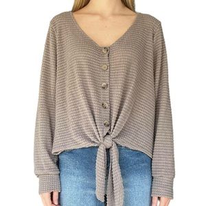 Button up brown sweater